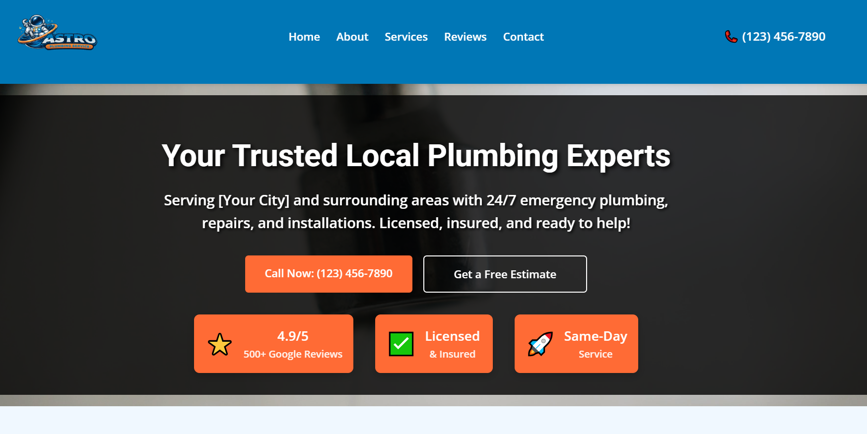 Template Especializado para Plomería